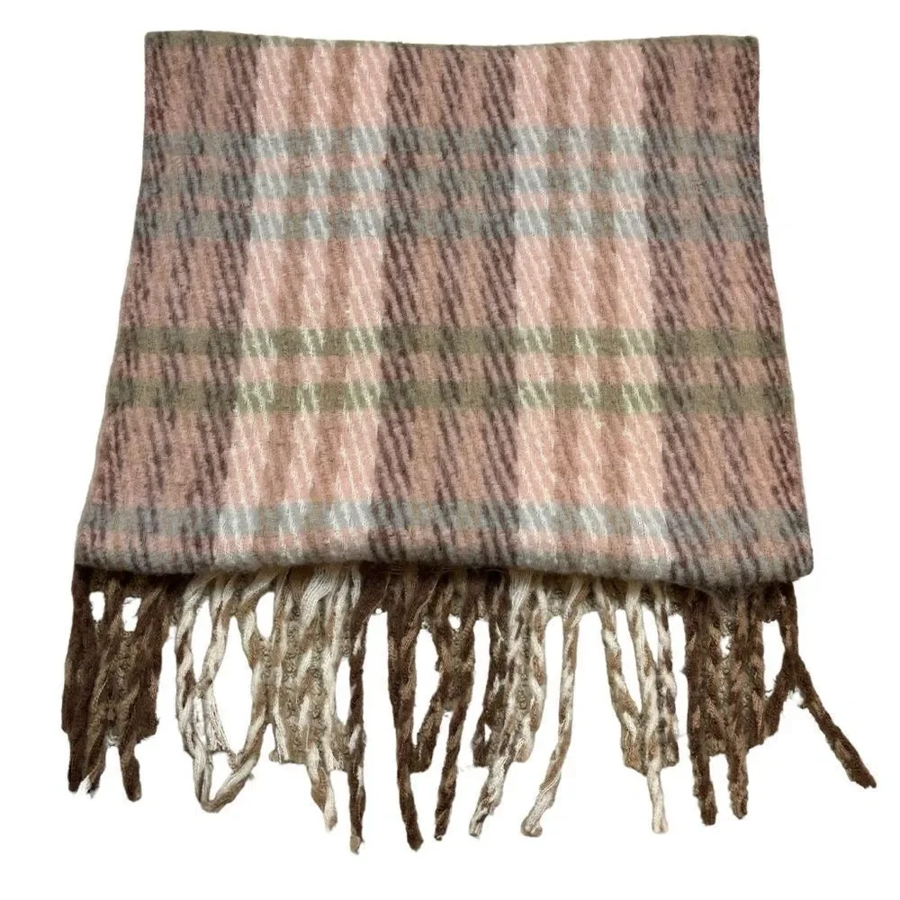 Brand new‎ with Tags Ladies Macchia Di Ruggine Brand Plaid Fringe Scarf Large